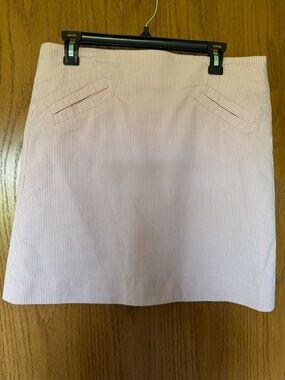 Classic Pink Seersucker Mini Skirt